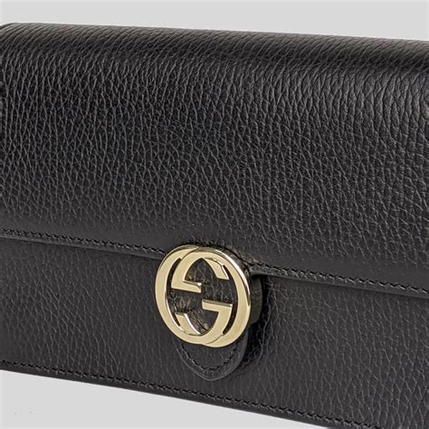 gucci black wallet with chain|gucci interlocking wallet on chain.